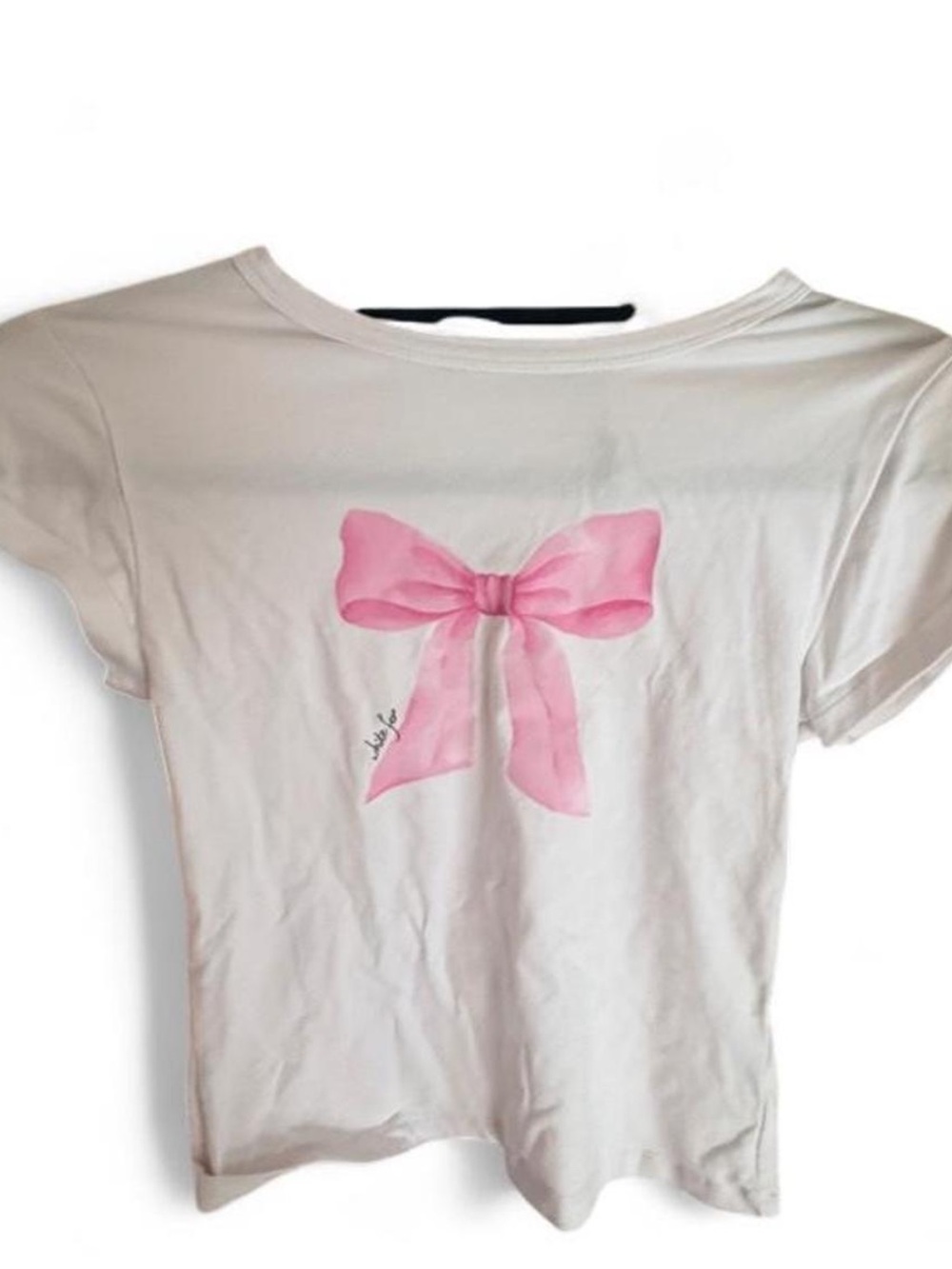 White Fox T-Shirt with Pink Bow